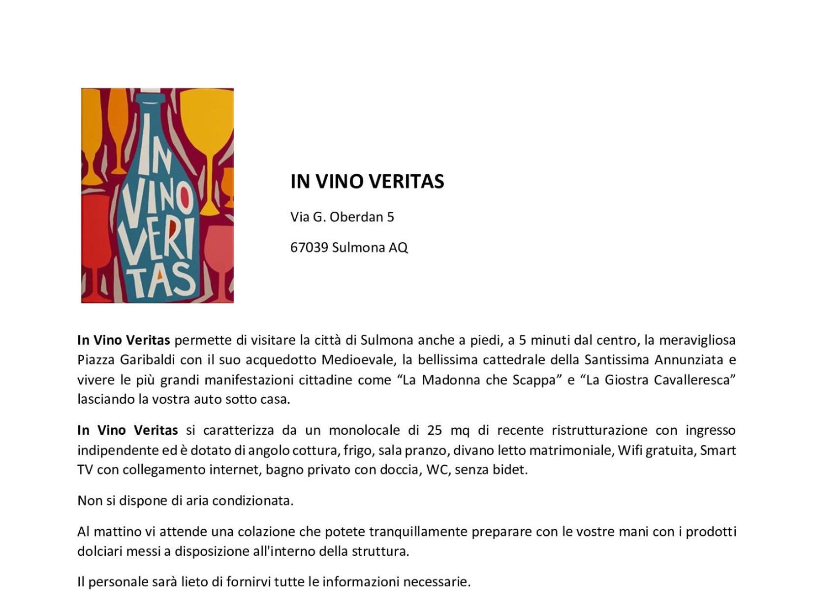 In Vino Veritas スルモナ エクステリア 写真